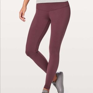 Lululemon Wunder Under Low Rise Red Leggings